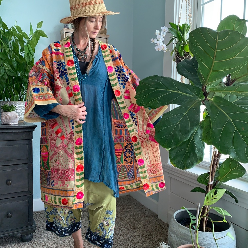 Colorful Embroidered Fair Trade Kimono